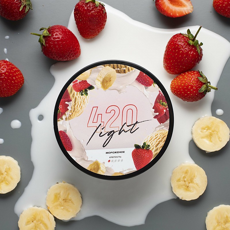 420 Light Banana-Strawberry Ice Cream