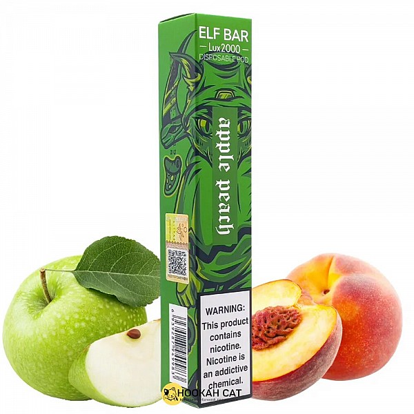 Одноразовая электронная сигарета Elf Bar Apple Peach 2000 6,5 мл 2-5% Яблоко Персик
