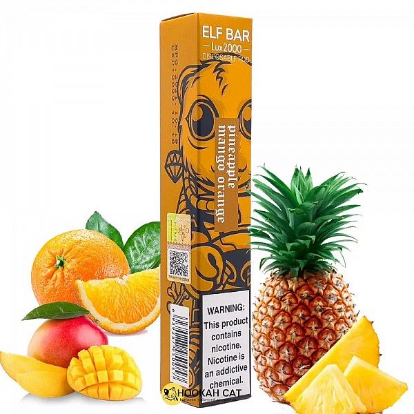 Одноразова електронна сигарета Elf Bar Pineapple Mango Orange 2000 6,5 мл 2-5% Ананас Манго Апельсин