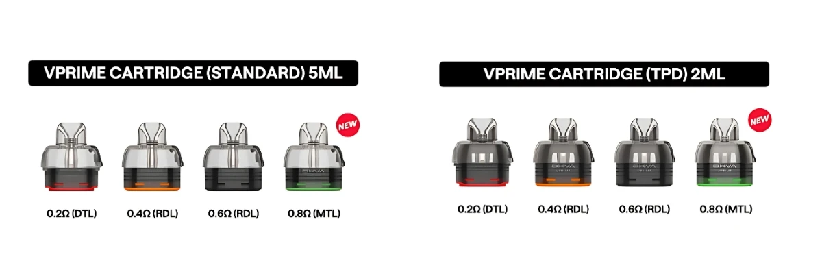 Картриджі Vprime Oxva опори і обʼєм