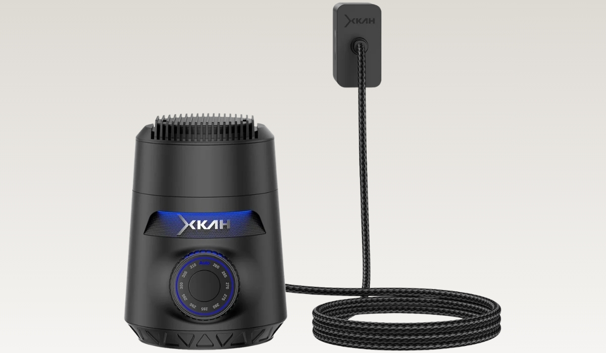 Электронная чаша для кальяна XKAH Lite Graphite — общий вид, кабель и блок питания