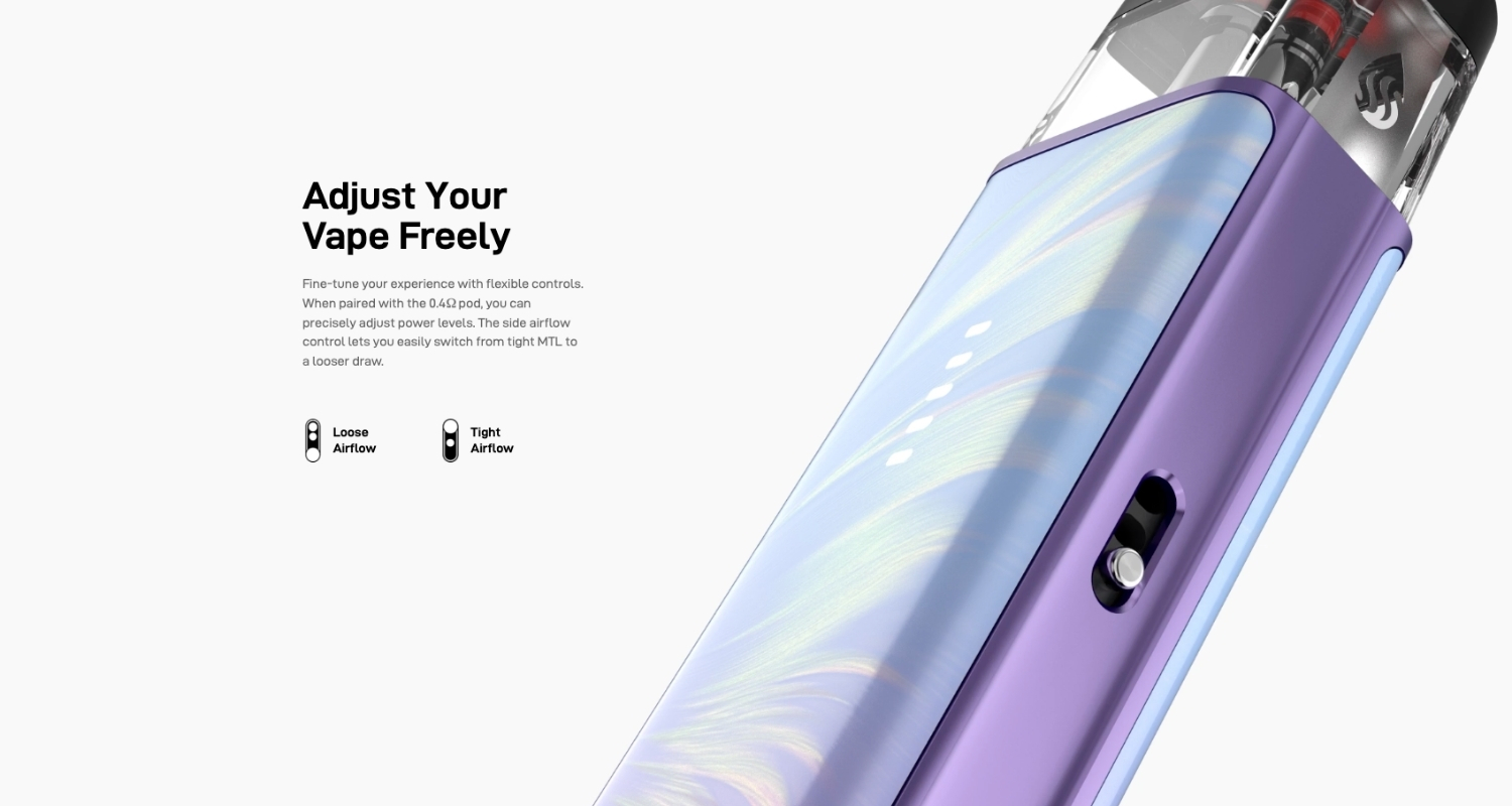 Регулювання обдуву Vaporesso Xros 6 Mini Plume Blue — від MTL до RDL затяжки