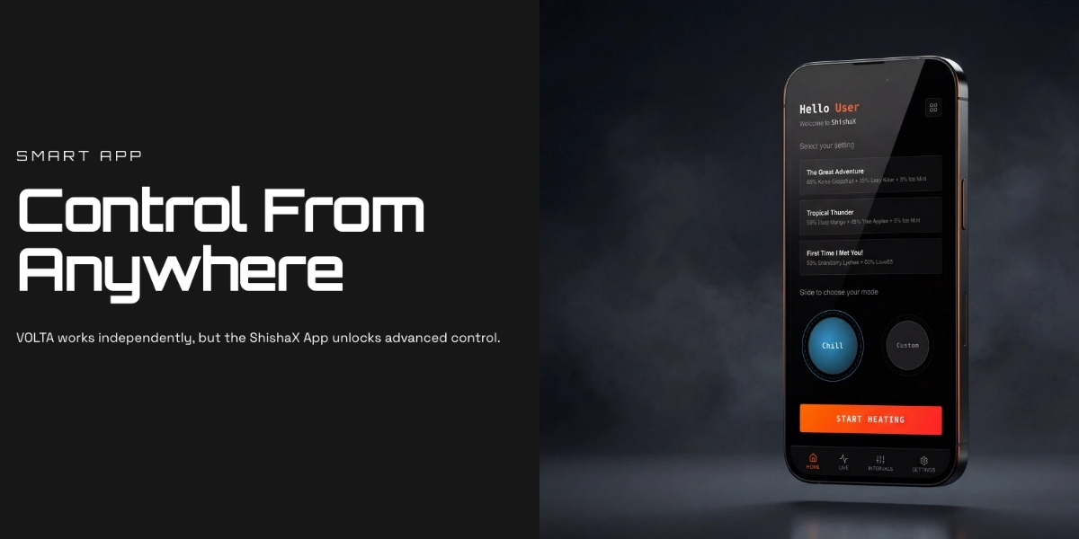 Приложение ShishaX для iOS и Android — управление температурой и сетами электронной чаши VOLTA