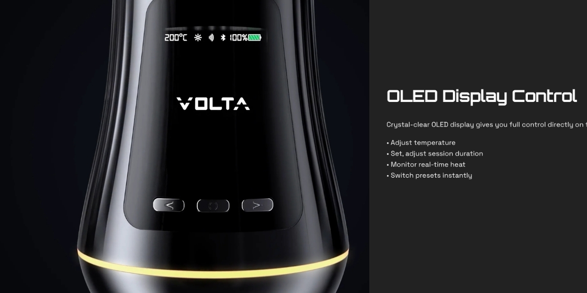 OLED-дисплей электронной чаши ShishaX VOLTA с индикаторами температуры и кнопками управления